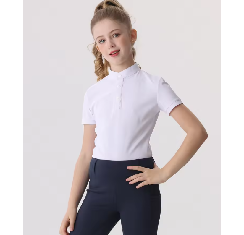 Zomer Paardensport T-shirt voor Kinderen – Sneldrogend en Hoog Elastisch