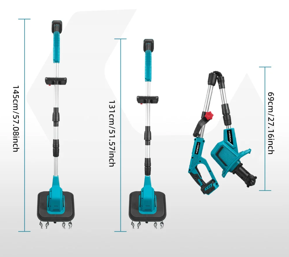 Draadloze Elektrische Tuinfrees Cultivator – Borstelloze Motor, 1500 W, Accu Tuinmachine