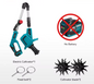 Draadloze Elektrische Tuinfrees Cultivator – Borstelloze Motor, 1500 W, Accu Tuinmachine