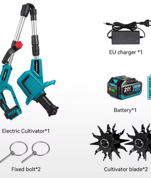 Draadloze Elektrische Tuinfrees Cultivator – Borstelloze Motor, 1500 W, Accu Tuinmachine