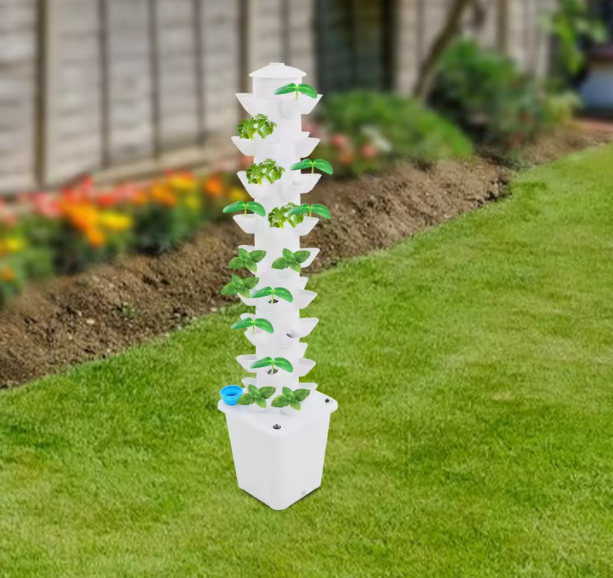 Hydrocultuur Toren Kweeksysteem – 45 Plantplaatsen, Verticale Hydrocultuur Kweekset met Waterpomp