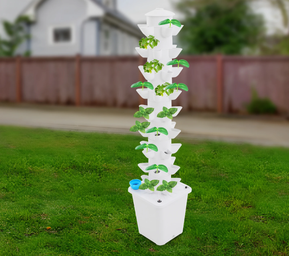 Hydrocultuur Toren Kweeksysteem – 45 Plantplaatsen, Verticale Hydrocultuur Kweekset met Waterpomp