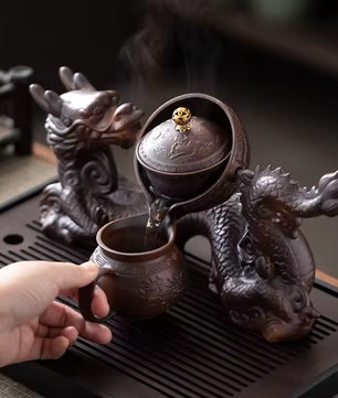 Chinese Kung Fu Thee Set – Semi-automatische Theepot met Magnetisch Schenksysteem, Creatief en Traditioneel Design