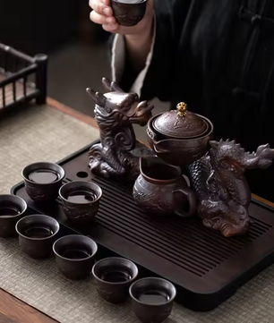 Chinese Kung Fu Thee Set – Semi-automatische Theepot met Magnetisch Schenksysteem, Creatief en Traditioneel Design