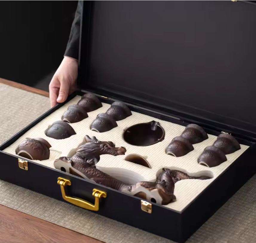 Chinese Kung Fu Thee Set – Semi-automatische Theepot met Magnetisch Schenksysteem, Creatief en Traditioneel Design