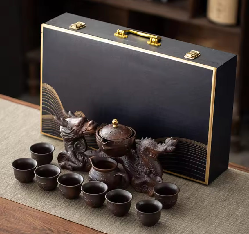 Chinese Kung Fu Thee Set – Semi-automatische Theepot met Magnetisch Schenksysteem, Creatief en Traditioneel Design