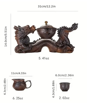 Chinese Kung Fu Thee Set – Semi-automatische Theepot met Magnetisch Schenksysteem, Creatief en Traditioneel Design