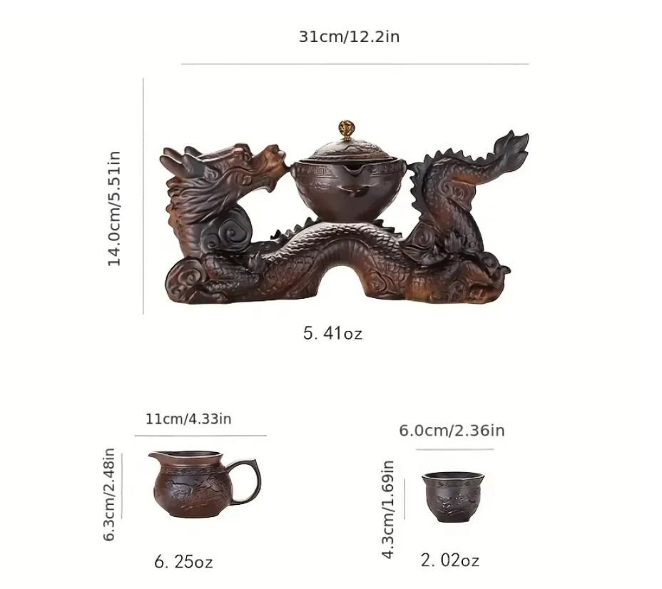 Chinese Kung Fu Thee Set – Semi-automatische Theepot met Magnetisch Schenksysteem, Creatief en Traditioneel Design