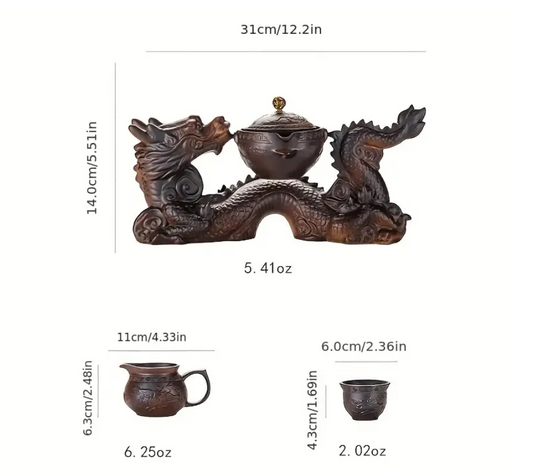 Chinese Kung Fu Thee Set – Semi-automatische Theepot met Magnetisch Schenksysteem, Creatief en Traditioneel Design
