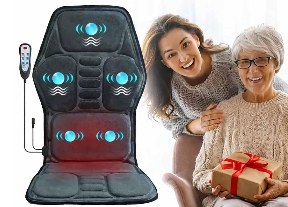 Massage Stoelkussen met Verwarming – Full Body Vibratie Massage voor Rug, Thuis, Kantoor en Auto