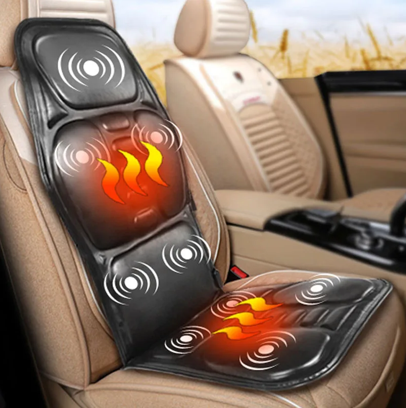 Elektrisch Massage Stoelkussen met 9 Motoren – Rug, Nek en Lenden Massage met Verwarming, Voor Thuis en Auto