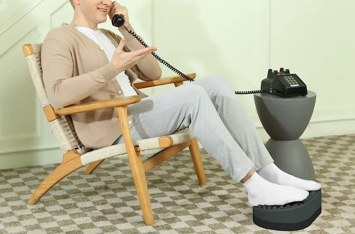 Ergonomische Voetsteun met Massage – Onder Bureau Voetenbank van Siliconen en EVA, Comfort en Ontspanning