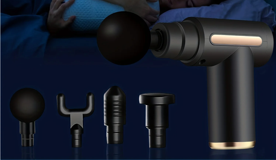 Massage Gun met LED Display – Draadloze Spiermassager met 4 Opzetstukken voor Deep Tissue