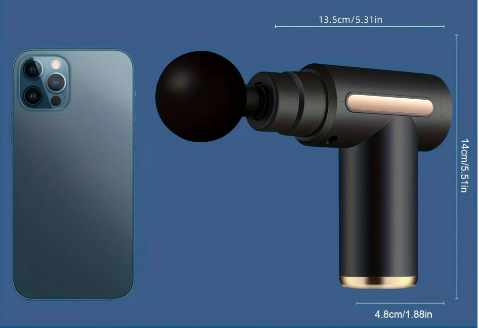 Massage Gun met LED Display – Draadloze Spiermassager met 4 Opzetstukken voor Deep Tissue