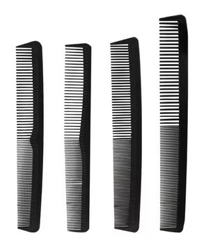 4-delige Carbon Kammen Set – Professionele Haar Kammen voor Styling en Hoofdmassage