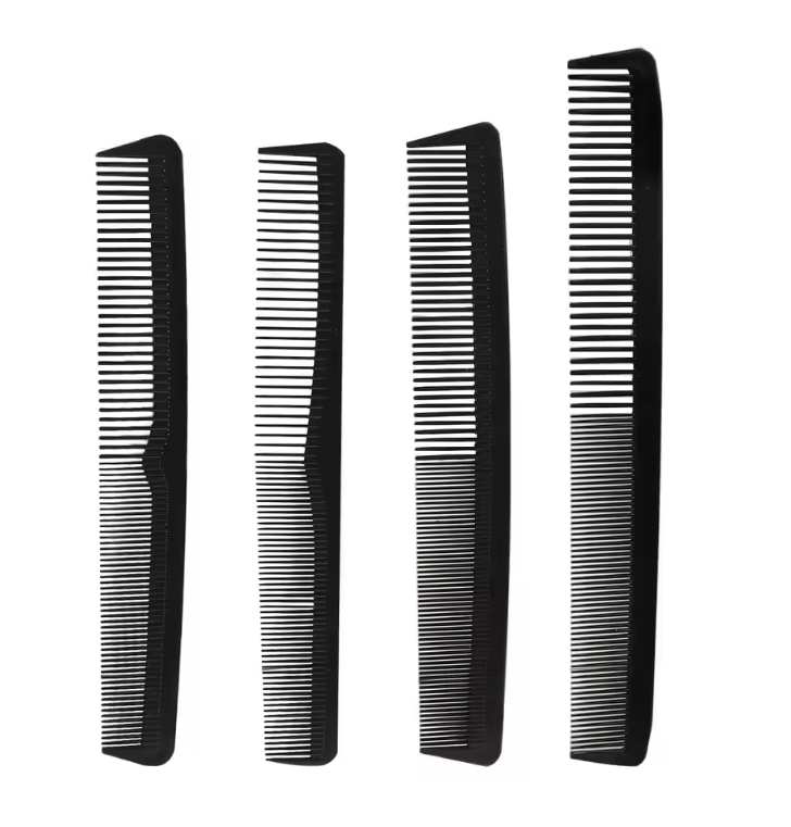 4-delige Carbon Kammen Set – Professionele Haar Kammen voor Styling en Hoofdmassage