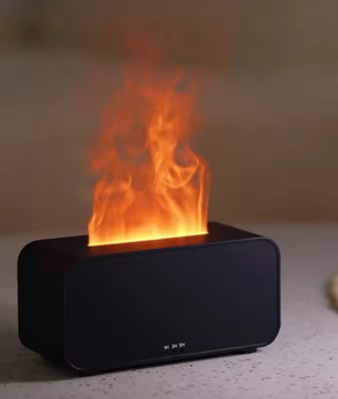 Flame Aroma Diffuser en Luchtbevochtiger – Mini LED Vlam Effect met Essentiële Oliën en Timer