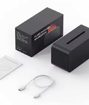 Flame Aroma Diffuser en Luchtbevochtiger – Mini LED Vlam Effect met Essentiële Oliën en Timer
