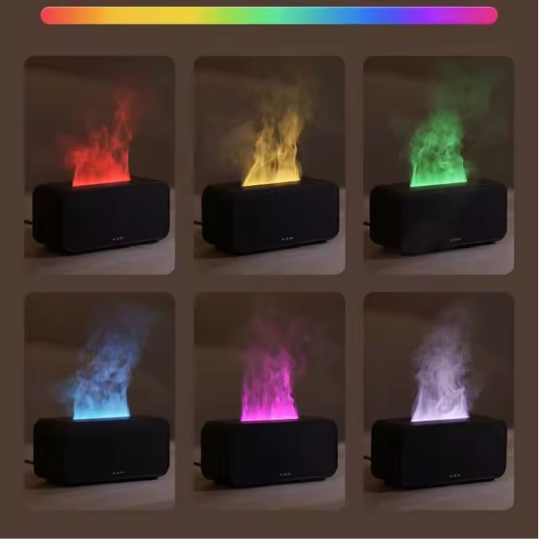 Flame Aroma Diffuser en Luchtbevochtiger – Mini LED Vlam Effect met Essentiële Oliën en Timer
