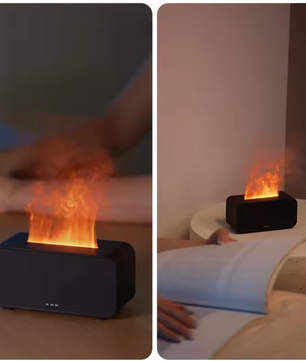 Flame Aroma Diffuser en Luchtbevochtiger – Mini LED Vlam Effect met Essentiële Oliën en Timer