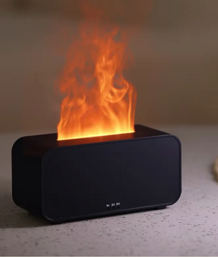 Flame Aroma Diffuser en Luchtbevochtiger – Mini LED Vlam Effect met Essentiële Oliën en Timer