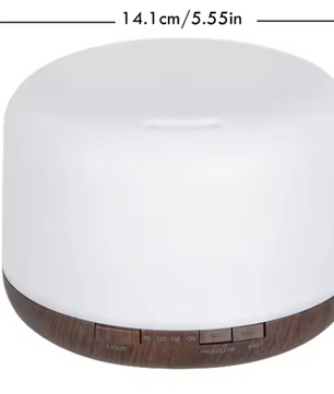 Mini Aroma Diffuser met Houtlook – USB Luchtbevochtiger 500ml met LED Sfeerverlichting