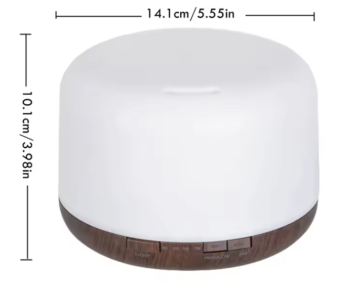 Mini Aroma Diffuser met Houtlook – USB Luchtbevochtiger 500ml met LED Sfeerverlichting