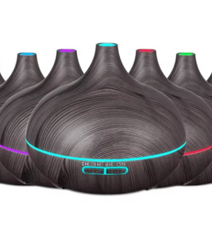 Aroma Diffuser 500ml met Afstandsbediening – Ultrasonische Luchtbevochtiger met Houtlook en LED Verlichting