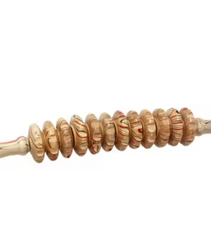 Houten Massage Roller Stick – Handheld Trigger Point Massager met 12 Wielen