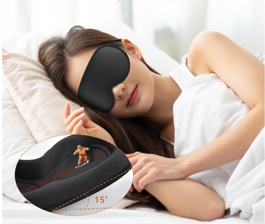 3D Slaapmasker – 100% Verduisterend Oogmasker met Zero Pressure Design