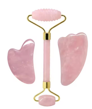 Rozenkwarts Gezichtsroller en Gua Sha Set – Natuurlijke Massage Tools voor Gezichtsverzorging en Ontspanning