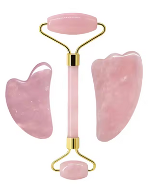 Rozenkwarts Gezichtsroller en Gua Sha Set – Natuurlijke Massage Tools voor Gezichtsverzorging en Ontspanning