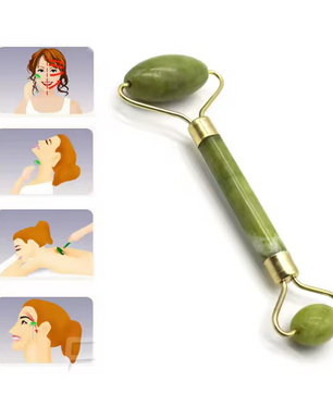 Jade Gezichtsroller Dubbelzijdig – Natuurlijke Jade Massage Roller voor Gezicht, Nek en Lichaam