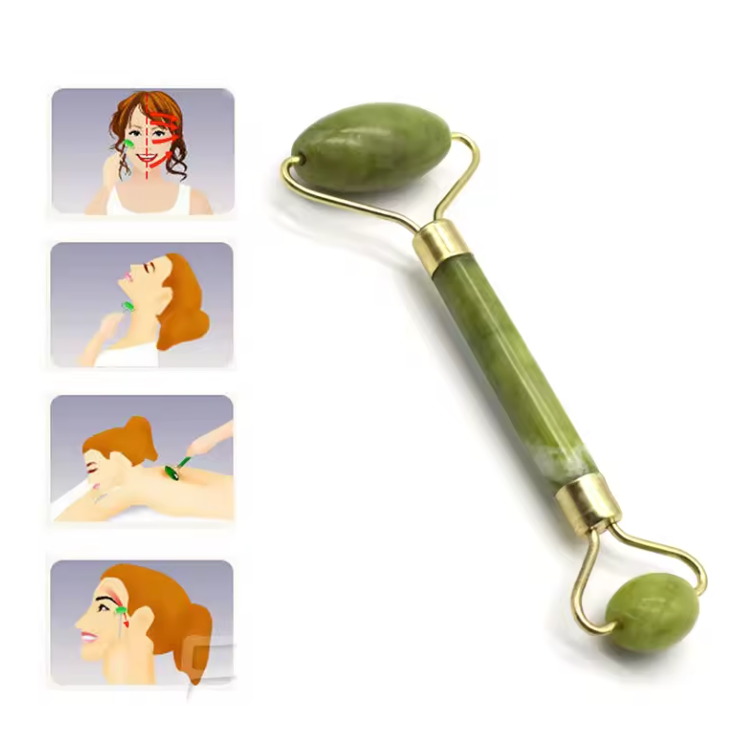 Jade Gezichtsroller Dubbelzijdig – Natuurlijke Jade Massage Roller voor Gezicht, Nek en Lichaam