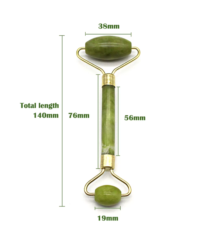 Jade Gezichtsroller Dubbelzijdig – Natuurlijke Jade Massage Roller voor Gezicht, Nek en Lichaam