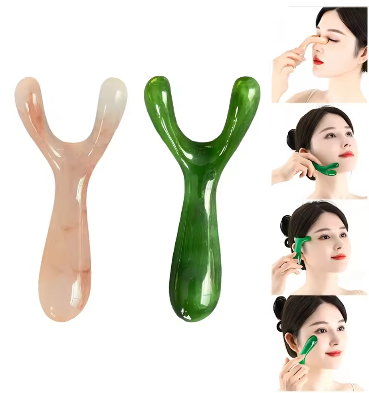 Y-Vorm Gua Sha Gezichtstool – Resin Face Lifting Massage Tool voor Neus en Gezicht