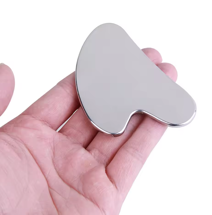 RVS Gua Sha Tool – Roestvrijstalen Massage Scraper voor Gezicht, Nek en Lichaam