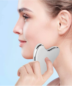 RVS Gua Sha Tool – Roestvrijstalen Massage Scraper voor Gezicht, Nek en Lichaam