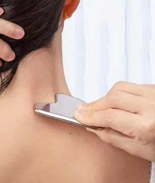 RVS Gua Sha Tool – Roestvrijstalen Massage Scraper voor Gezicht, Nek en Lichaam
