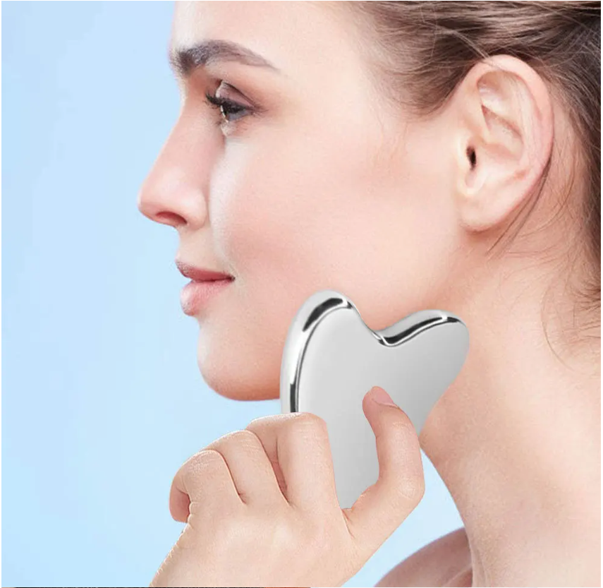 RVS Gua Sha Tool – Roestvrijstalen Massage Scraper voor Gezicht, Nek en Lichaam