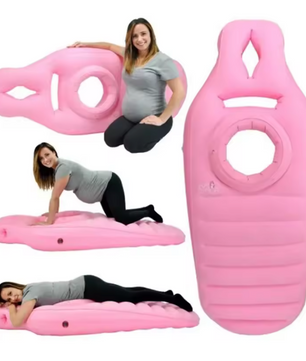 Opblaasbaar Zwangerschapskussen – Comfort Matras met Buikuitsparing 170x65 cm