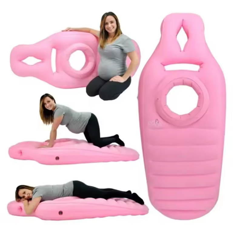 Opblaasbaar Zwangerschapskussen – Comfort Matras met Buikuitsparing 170x65 cm