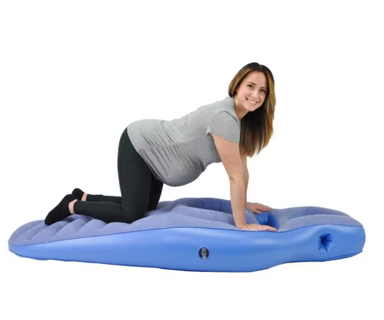 Opblaasbaar Zwangerschapskussen – Comfort Matras met Buikuitsparing 170x65 cm
