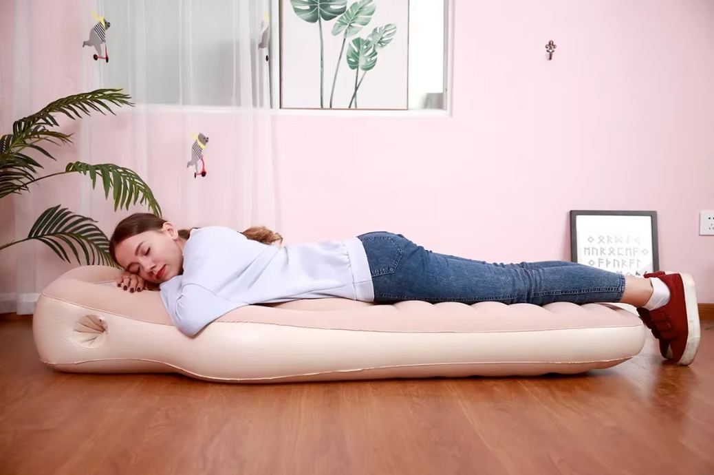 Opblaasbaar Zwangerschapskussen – Comfort Matras met Buikuitsparing 170x65 cm