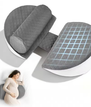 Memory Foam Zwangerschapskussen – Verstelbaar Zijslaper Body Pillow met Koelhoes