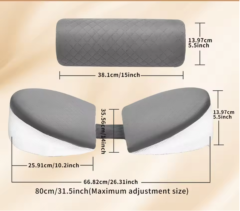 Memory Foam Zwangerschapskussen – Verstelbaar Zijslaper Body Pillow met Koelhoes