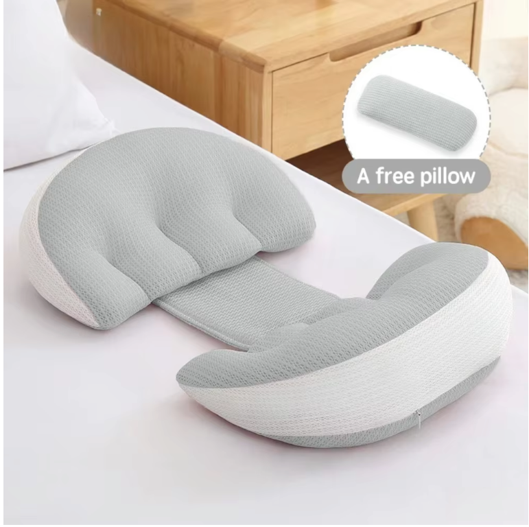 Zwangerschapskussen met Extra Steunkussen – Body Pillow met Lendensteun