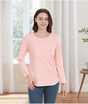 Voedingsshirt Lange Mouw – Zwangerschap en Borstvoeding T-Shirt