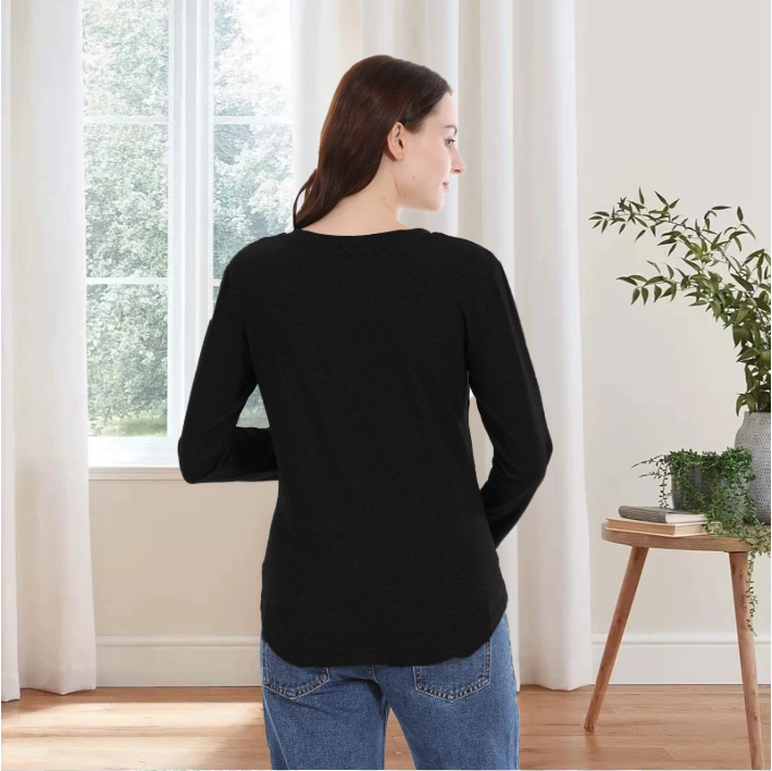 Voedingsshirt Lange Mouw – Zwangerschap en Borstvoeding T-Shirt