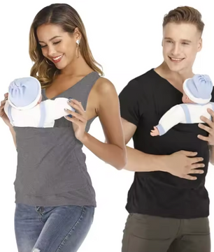 Kangoeroe Baby Draagshirt – T-Shirt met Veiligheidszak voor Baby